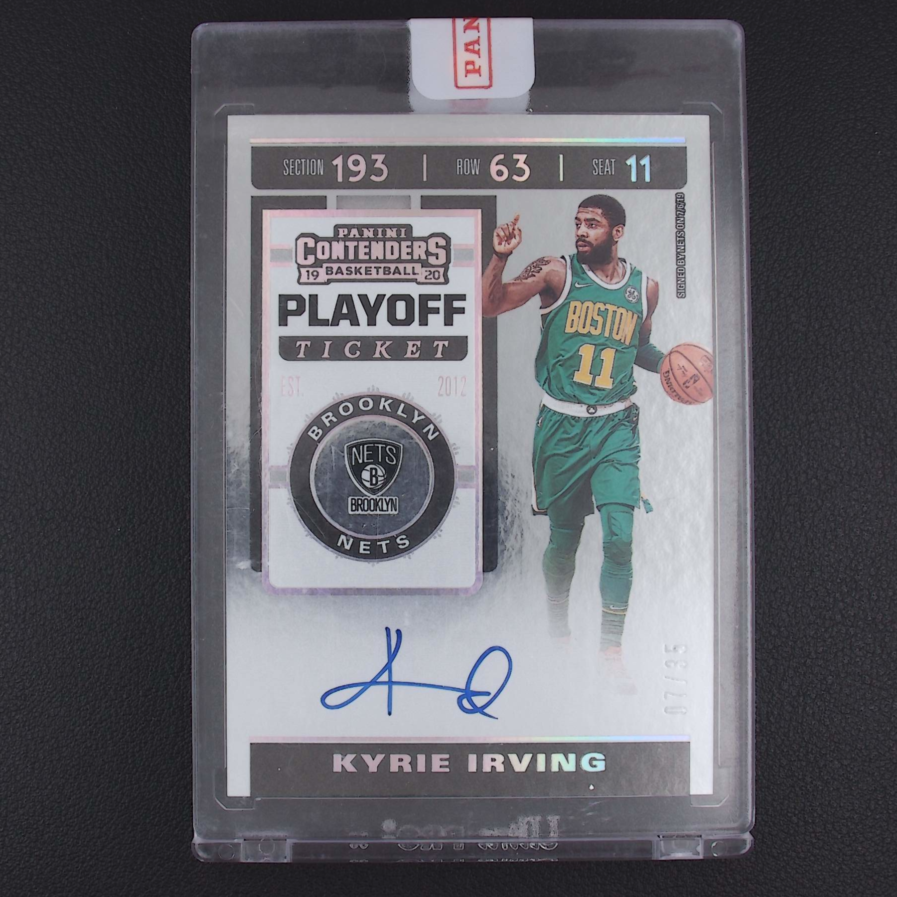 欧文 球票 35编 帕尼尼NBA国宝手提签字球星卡