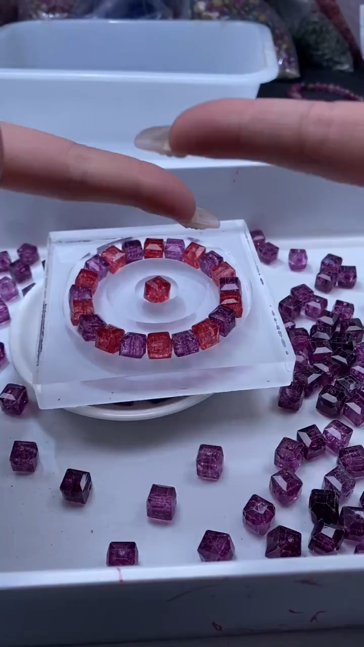 颈饰未镶嵌水晶W3180乌梅紫方糖10MM*8颗