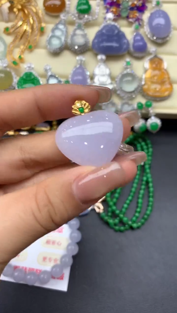颈饰18K金镶嵌翡翠118-中国好珍宝
