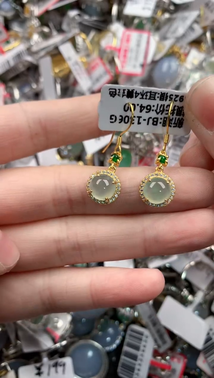 银S925镶嵌戒指翡翠5555----10