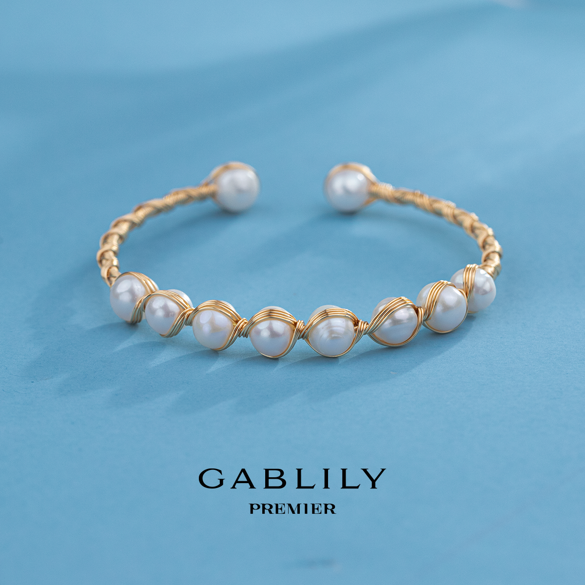 【胡兵珍选】GABLILY premier 淡水珍珠设计编织手镯 6-7mm百搭时尚