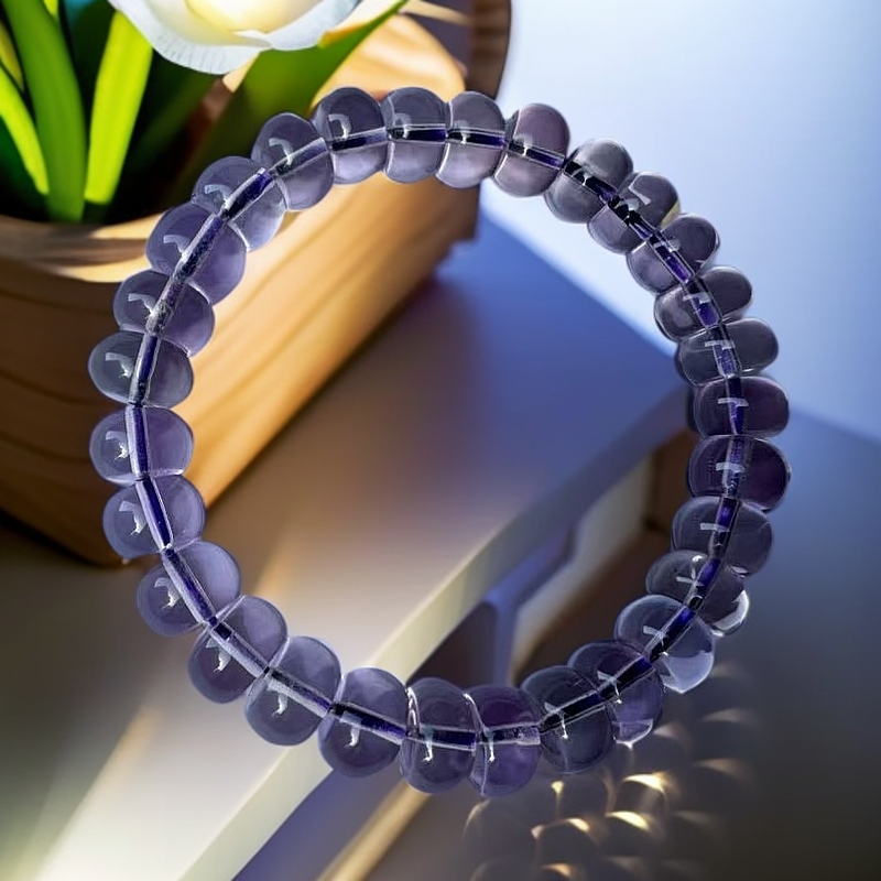 天然净体紫水晶直切手串
