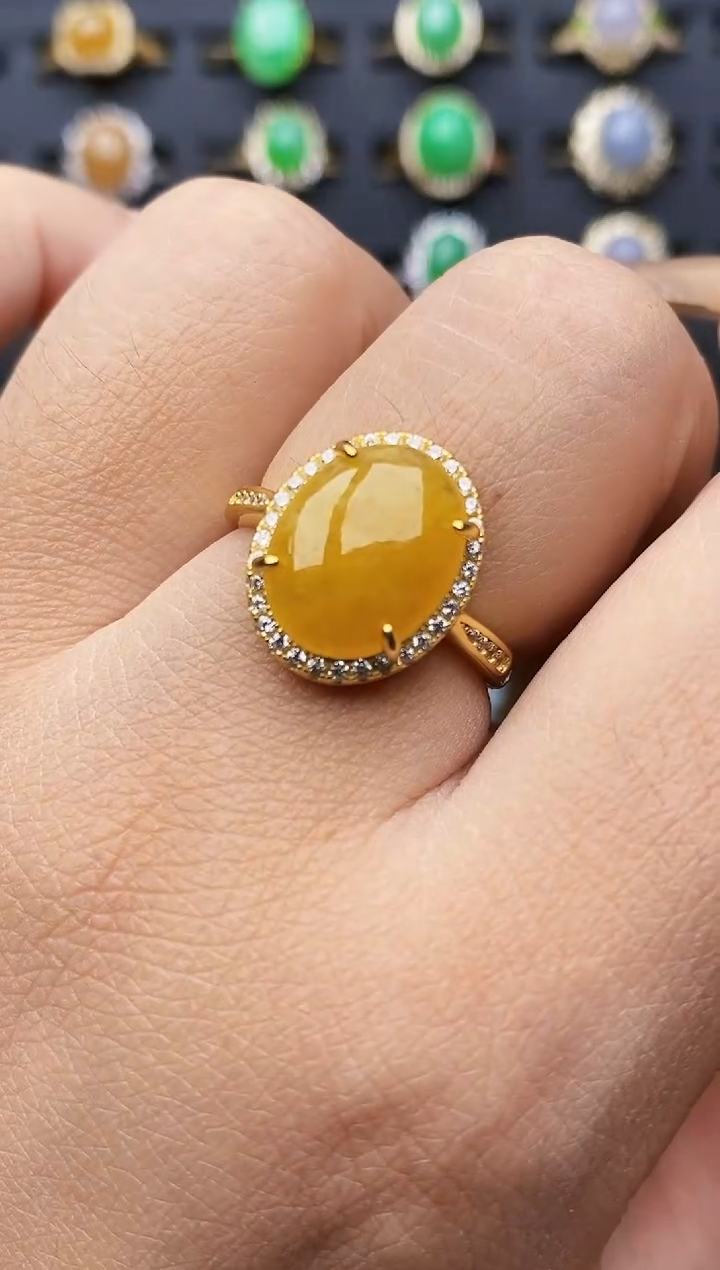 银S925镶嵌戒指翡翠3201