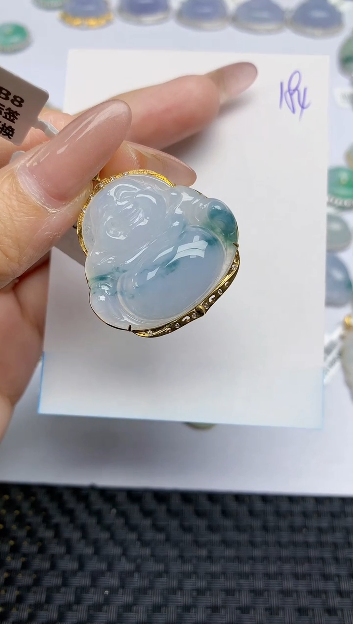 【闪购商品】翡翠颈饰18K金镶嵌天然A货翡翠 184