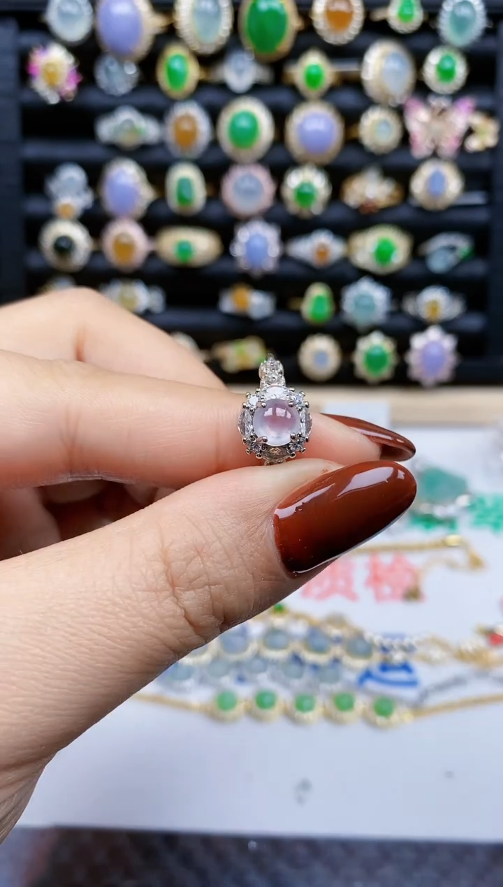 银S925镶嵌戒指翡翠22