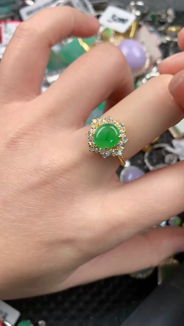 银S925镶嵌戒指翡翠12-12-12    5