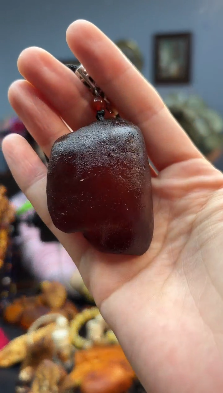 琥珀颈饰未镶嵌吊坠