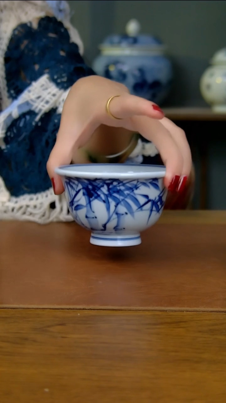 写意竹子压手杯        