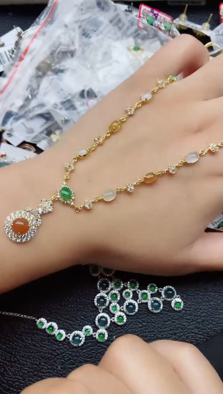 银S925镶嵌戒指翡翠1