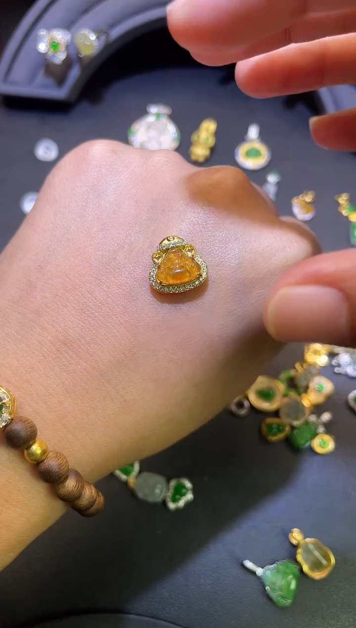 吊坠(不含链)银S925镶嵌翡翠1