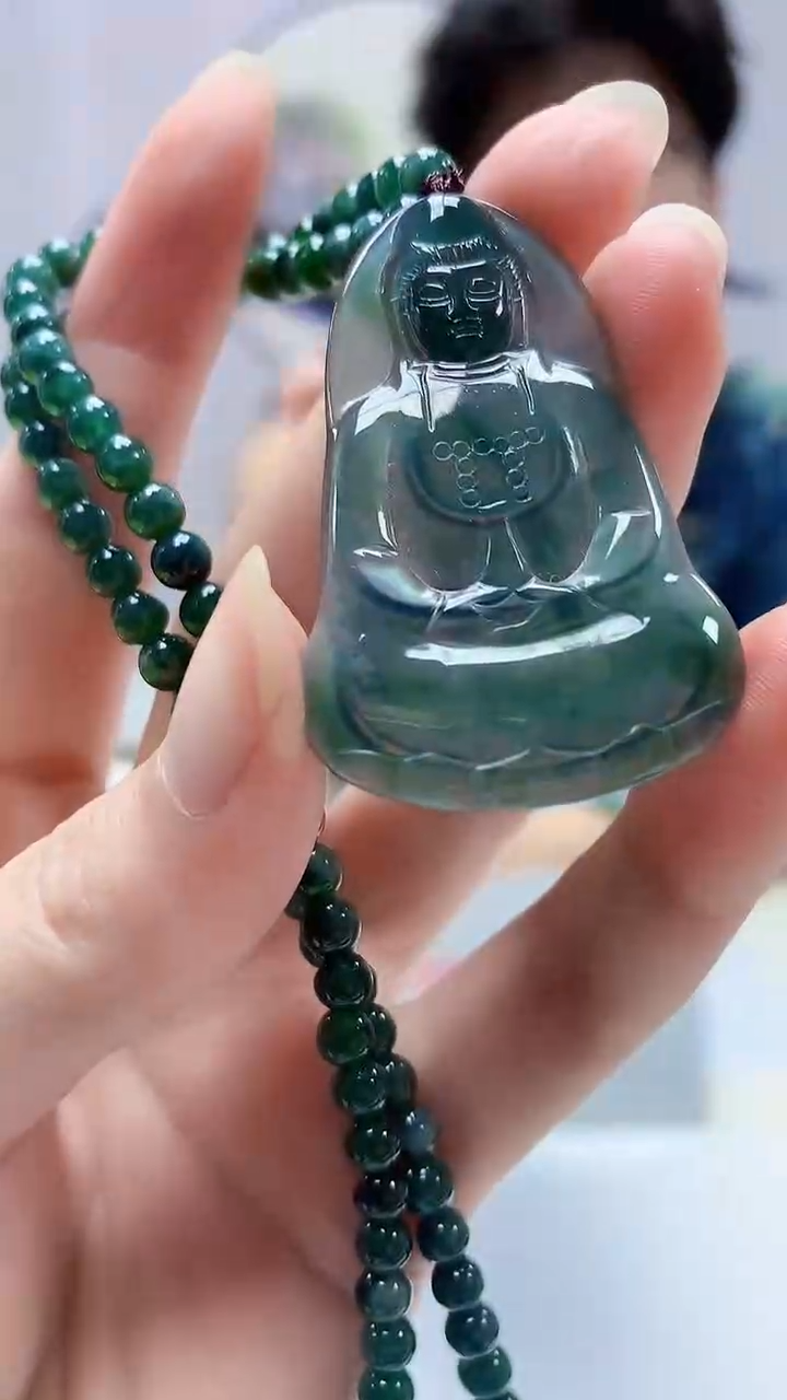 【闪购商品】定制翡翠未镶嵌4688zm-毛货挂件观音126