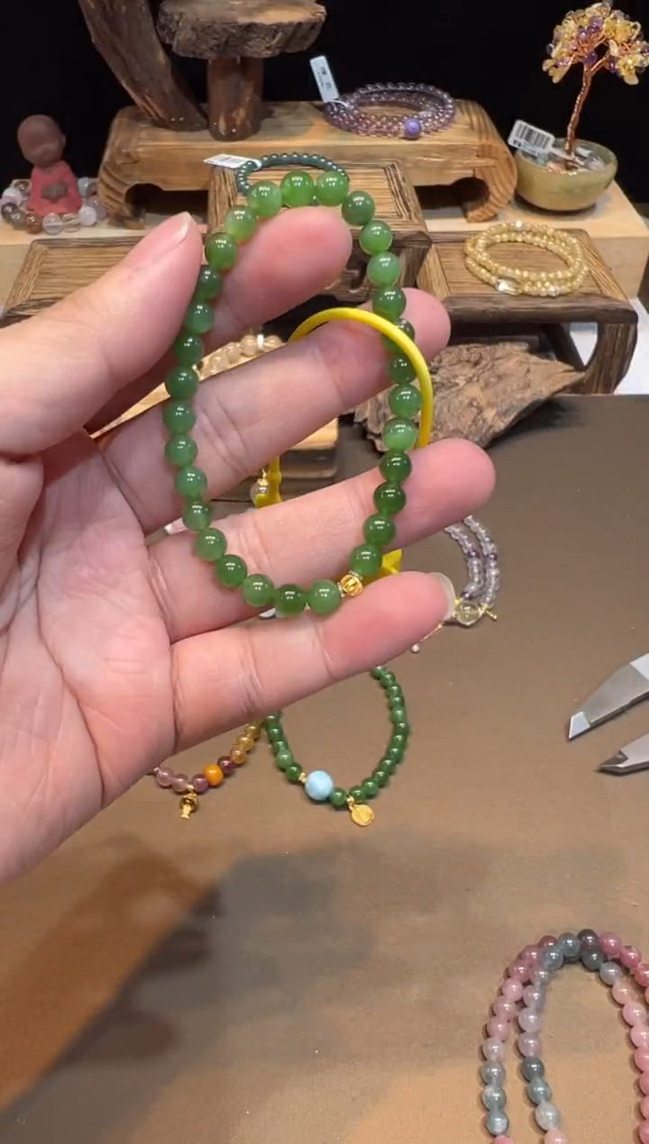 手链18K金镶嵌和田玉手饰@@A4622