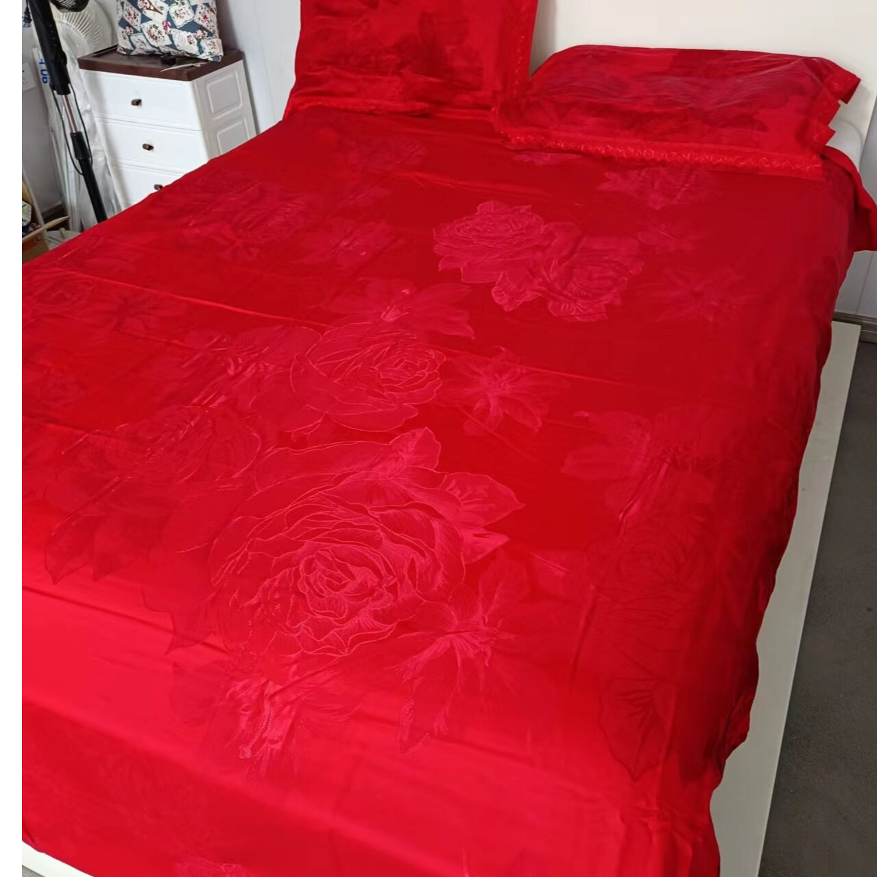 【小林寝饰*重百】轻奢风尚四件套-玫瑰花开（红）-CXK220*240cm