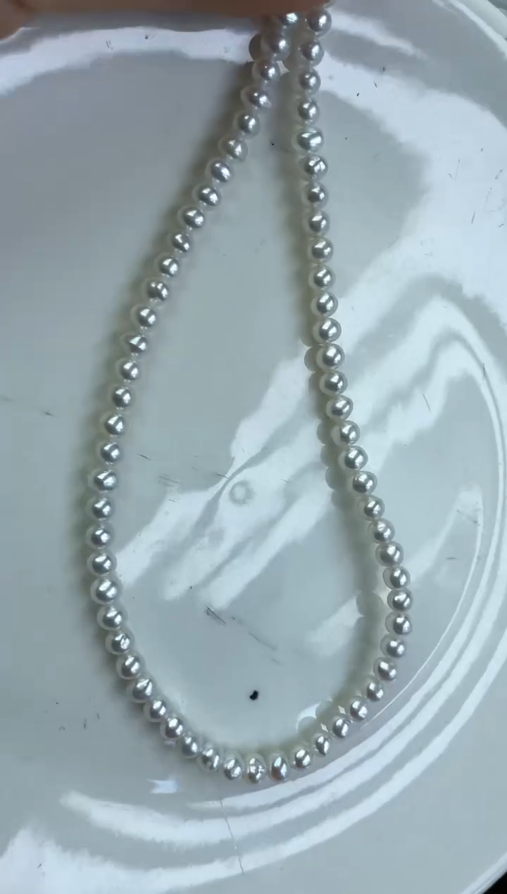 未镶嵌项链淡水珍珠4-5mm冷白全珠小米项链(多样性发一）