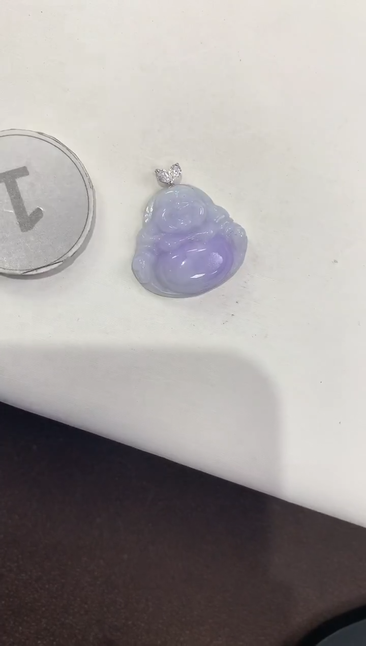 颈饰18K金镶嵌翡翠天然缅甸A货翡翠