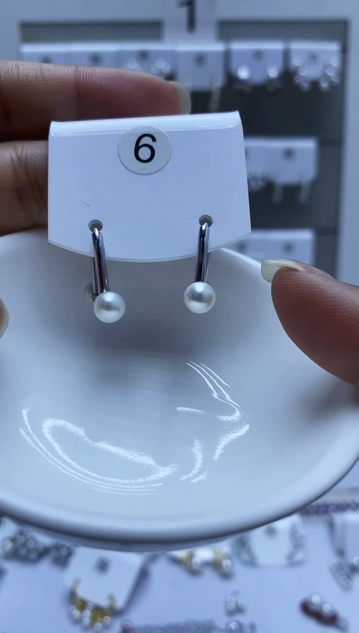 银S925镶嵌耳饰淡水珍珠6