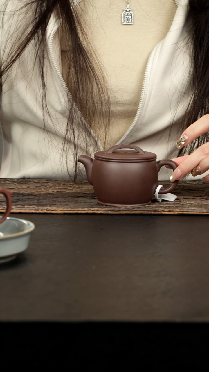 茶壶紫砂天青泥面缸汉瓦壶170cc