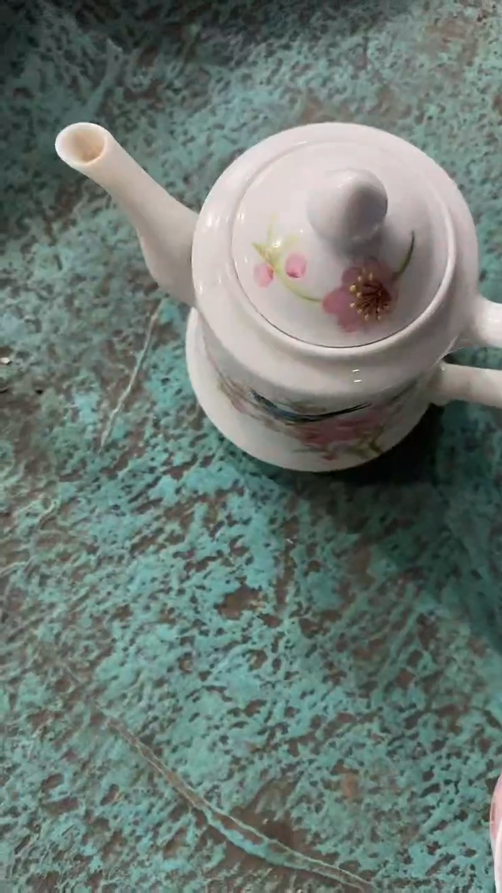 摆件水点手绘高茶壶 送个手绘杯子