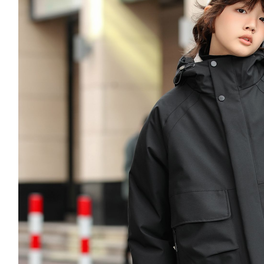 依2024【X】12月28日 儿童时尚潮酷黑色三合一羽绒服2428-