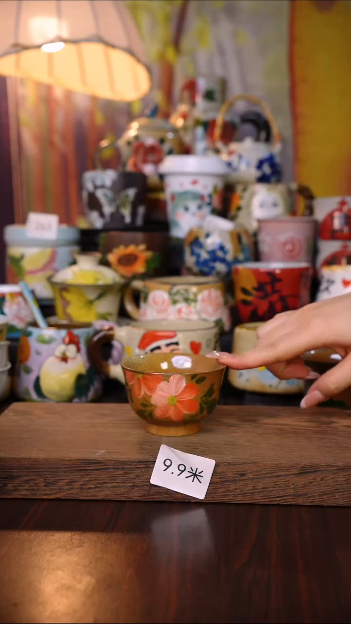 杯子陶泥垚手作 景德镇手工手绘陶瓷器物