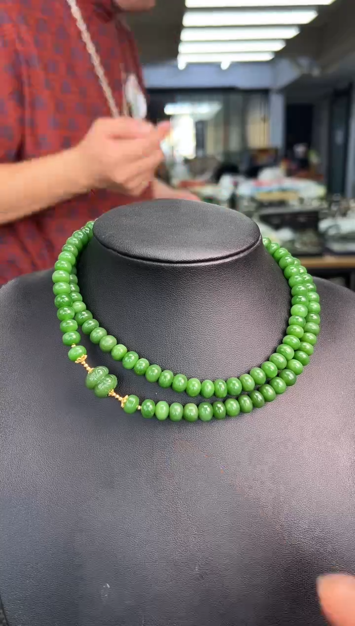 【闪购商品】和田玉颈饰未镶嵌算盘珠项链