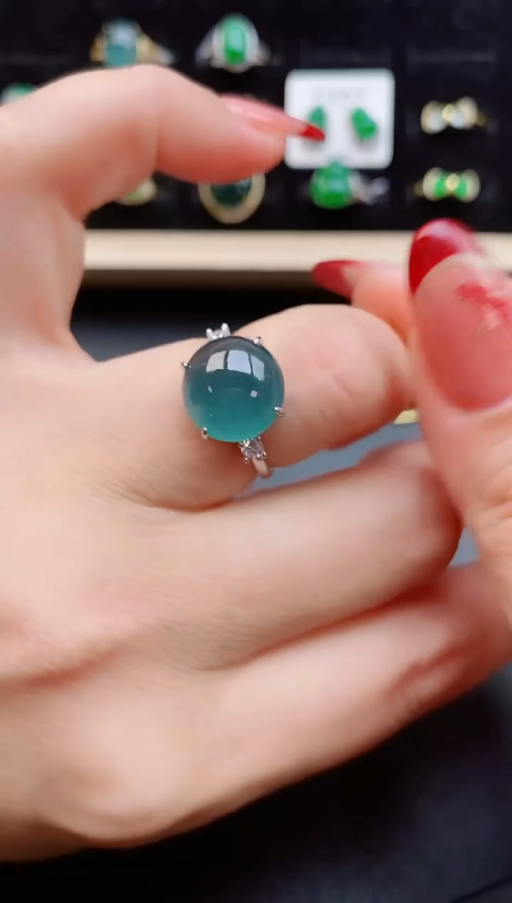 【闪购商品】翡翠戒指银S925镶嵌12121