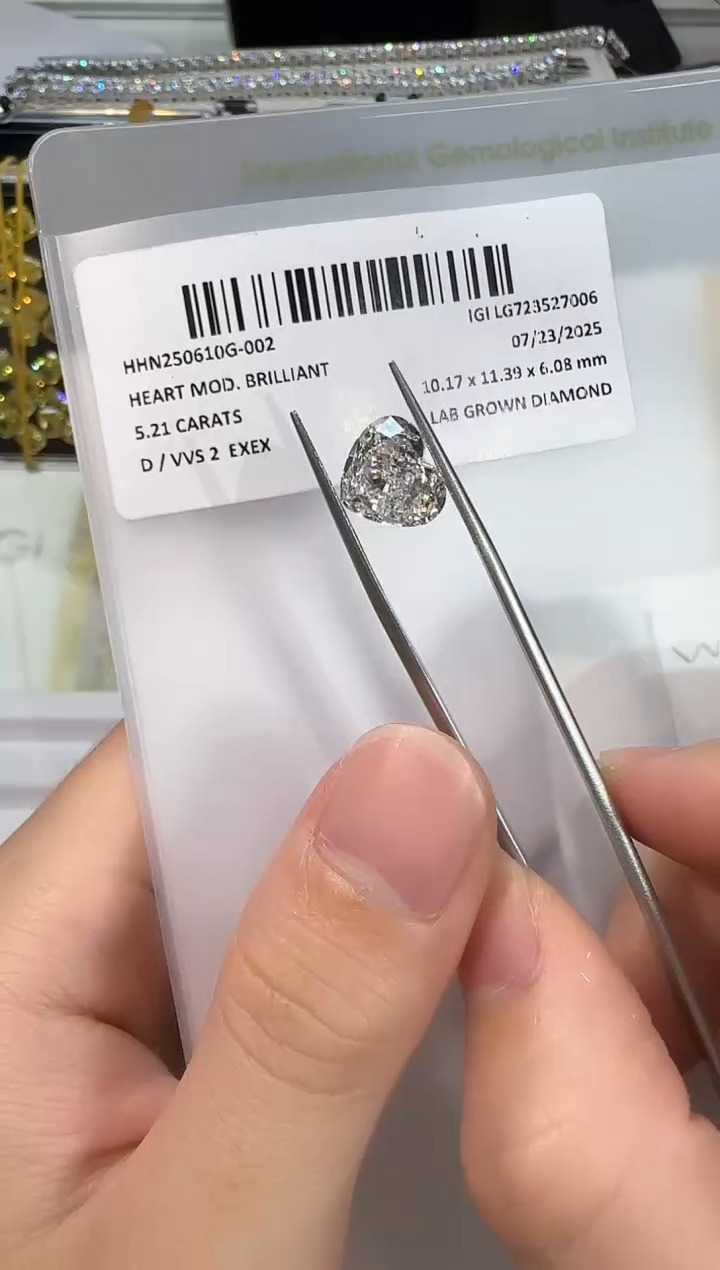 裸石实验室培育钻石@ 5.21ct 先鉴赏，再定制！