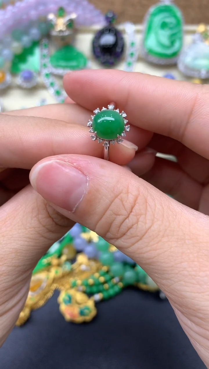 【闪购商品】翡翠戒指18K金镶嵌462-中国好珍宝