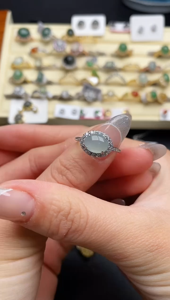 【闪购商品】翡翠戒指银S925镶嵌333333333+7