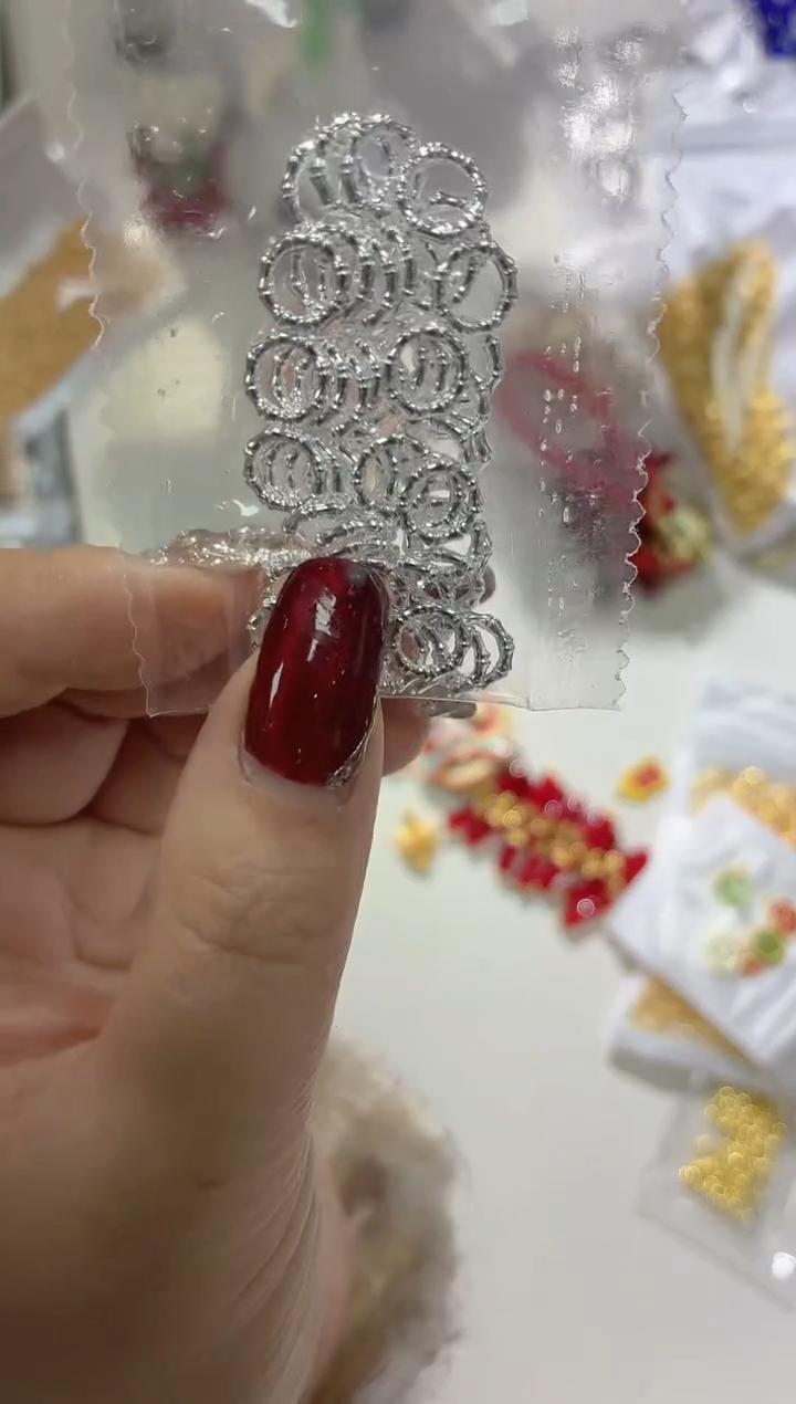 玻璃0638卡8竹节款闭口圈50个银色