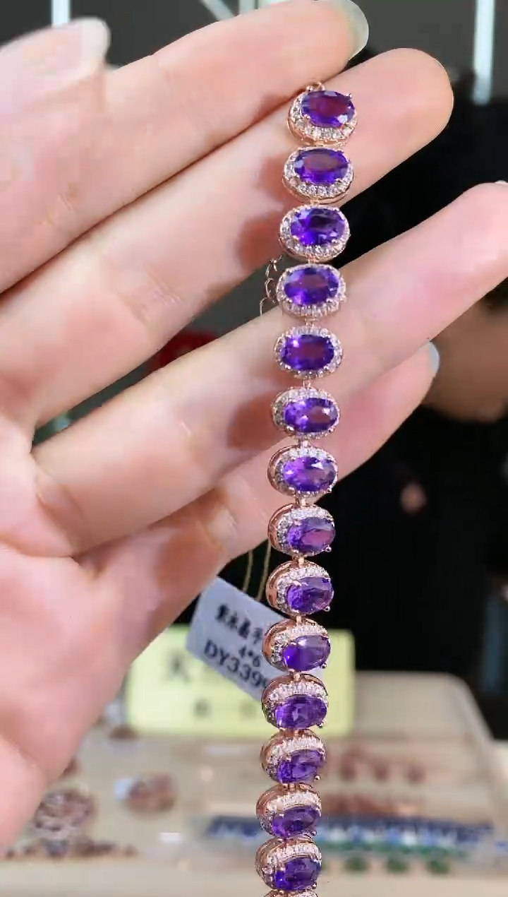 【闪购商品】紫晶手链银S925镶嵌手链