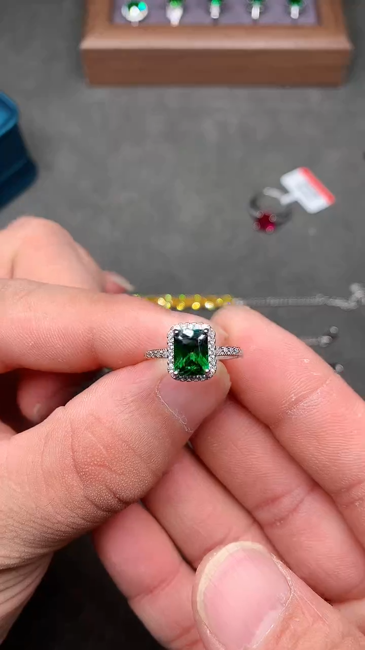 【闪购商品】透辉石戒指银S925镶嵌............