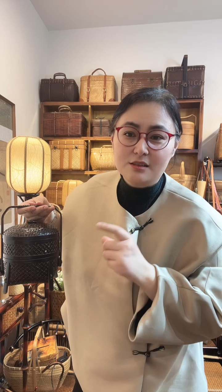 竹编复古双层小提盒