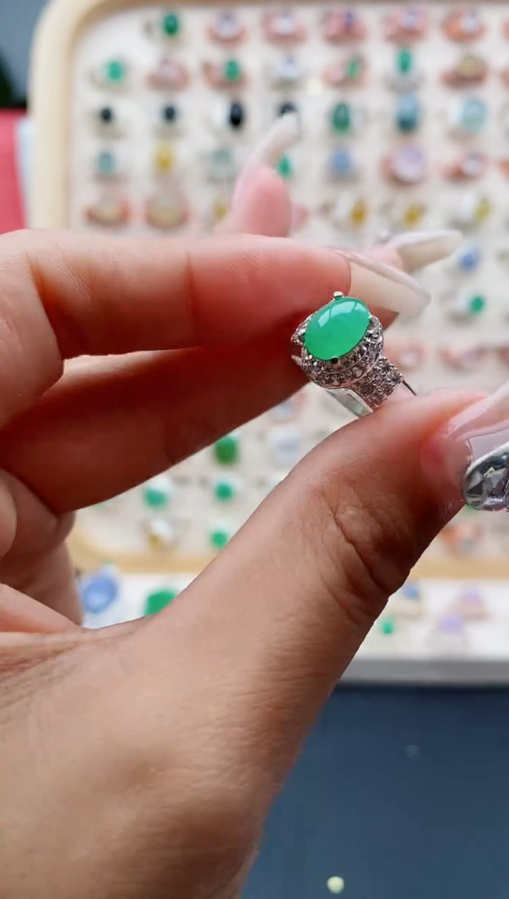 【闪购商品】翡翠戒指未镶嵌缅甸天然A货翡翠333  4+6