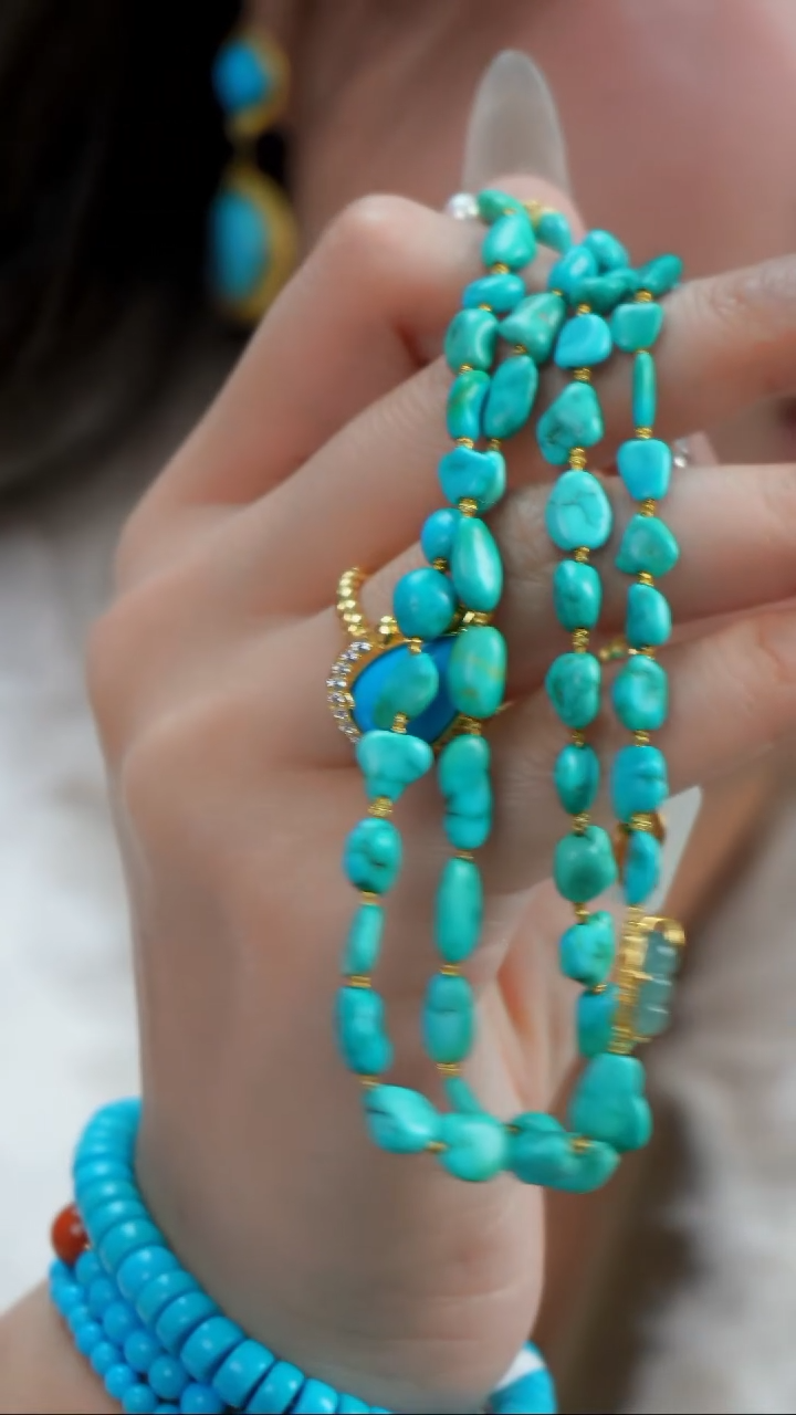 【闪购商品】绿松石项链银S925镶嵌发货一件