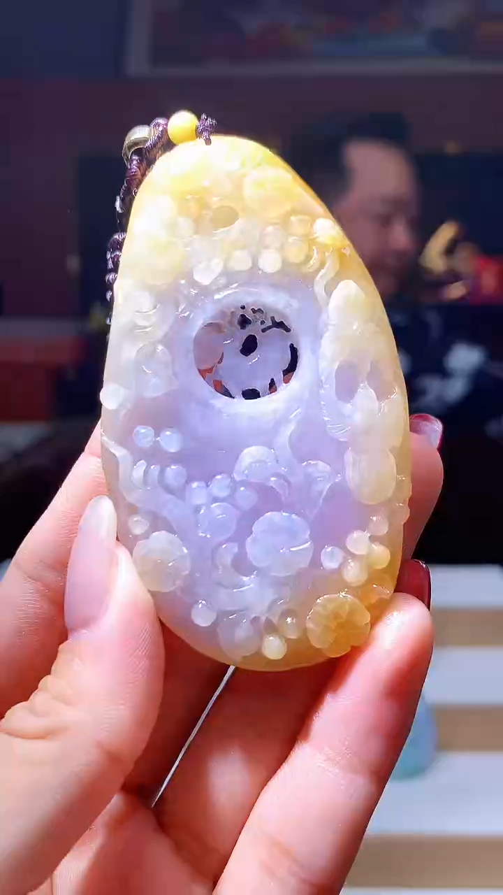 【闪购商品】定制翡翠未镶嵌1034hm-毛货挂件42