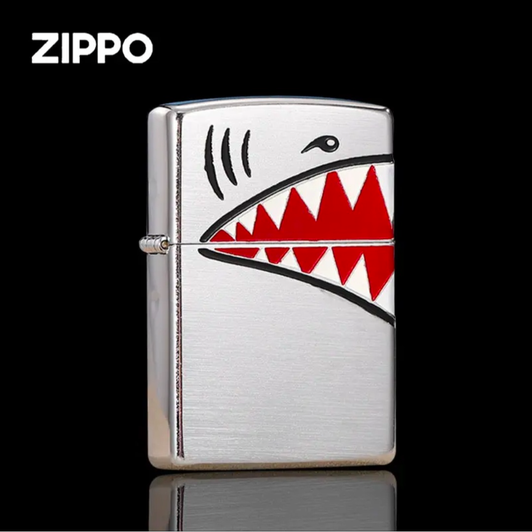 ZIPPO/之宝【X战警鲨鱼嘴】蚀刻填漆 个性男士防风打火机 DYX1H1