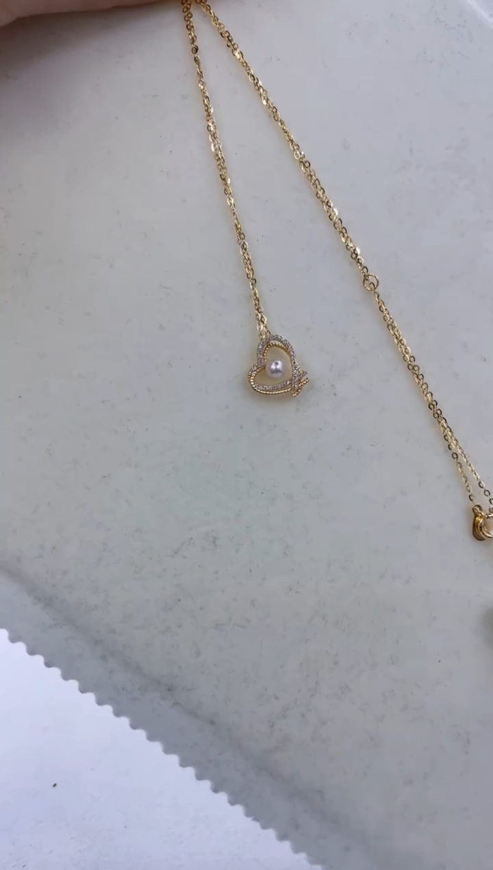 颈饰银S925镶嵌海水珍珠  