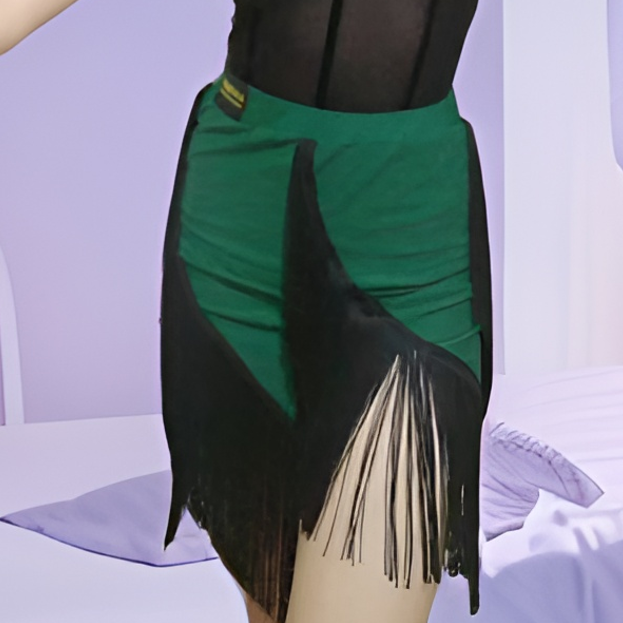 夏季时尚新品国标拉丁舞裙女孩女童舞蹈练功服演出服跳舞裙流苏裙