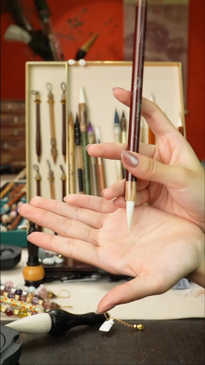 37号孤品高货毛笔链接 清水试笔 蘸墨不退