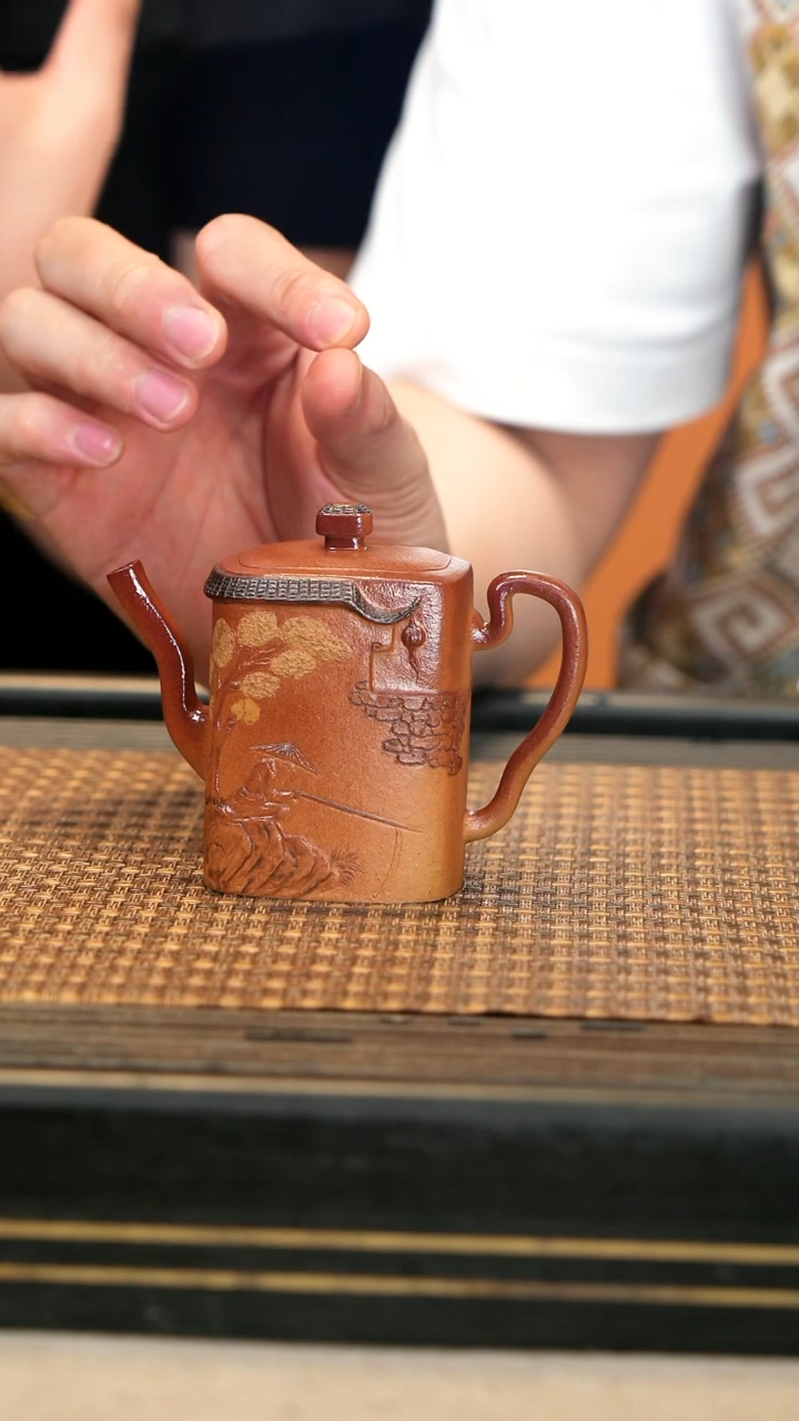 茶壶紫砂WXT28《渔翁垂钓》柴烧