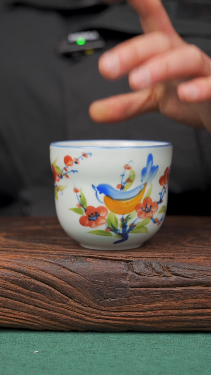 【闪购商品】瓷片85景德镇杯釉下手工手绘瓷器