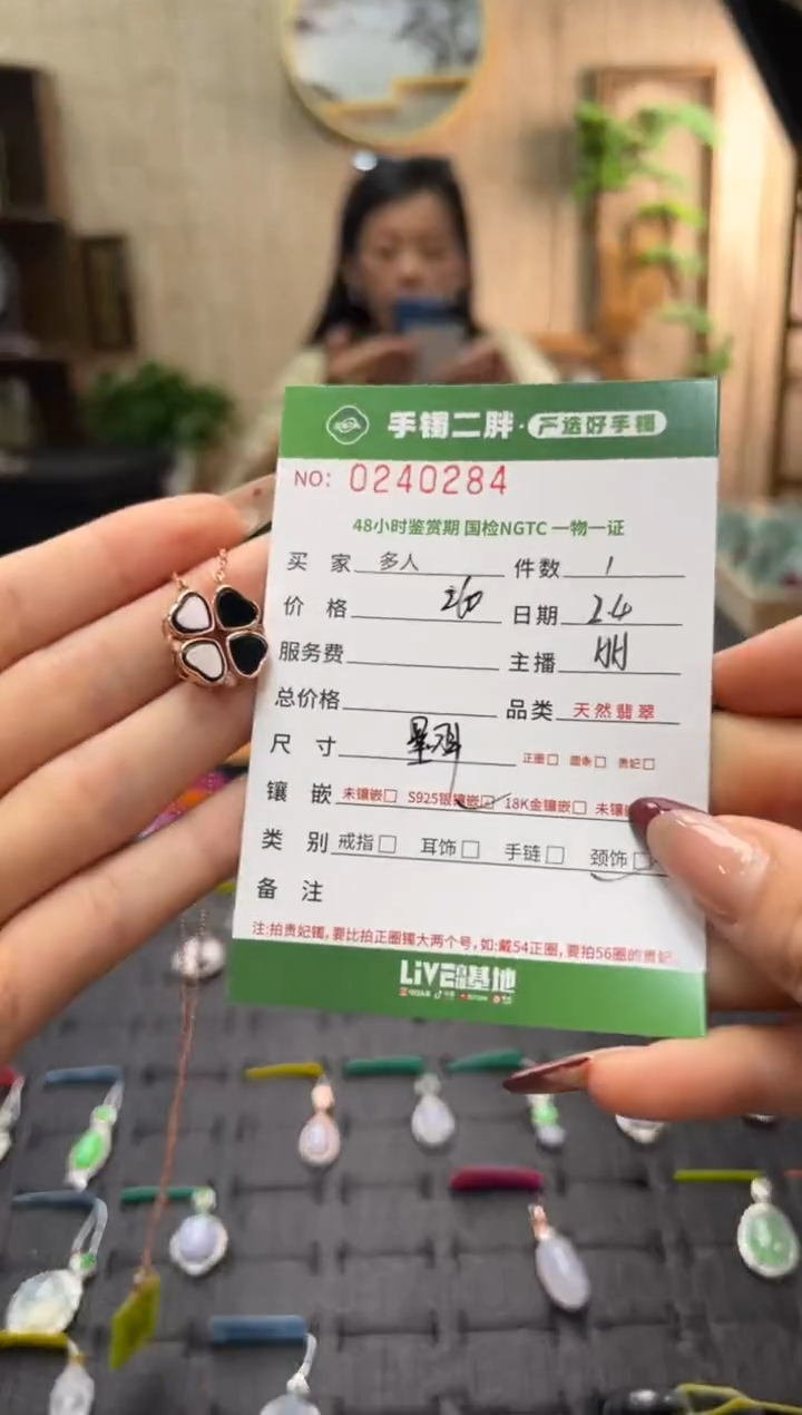 【闪购商品】翡翠项链银S925镶嵌多人