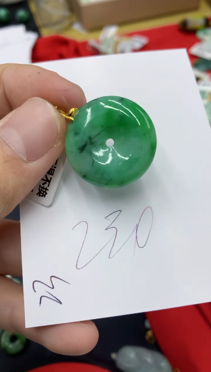 【闪购商品】翡翠颈饰18K金镶嵌号链接111111111