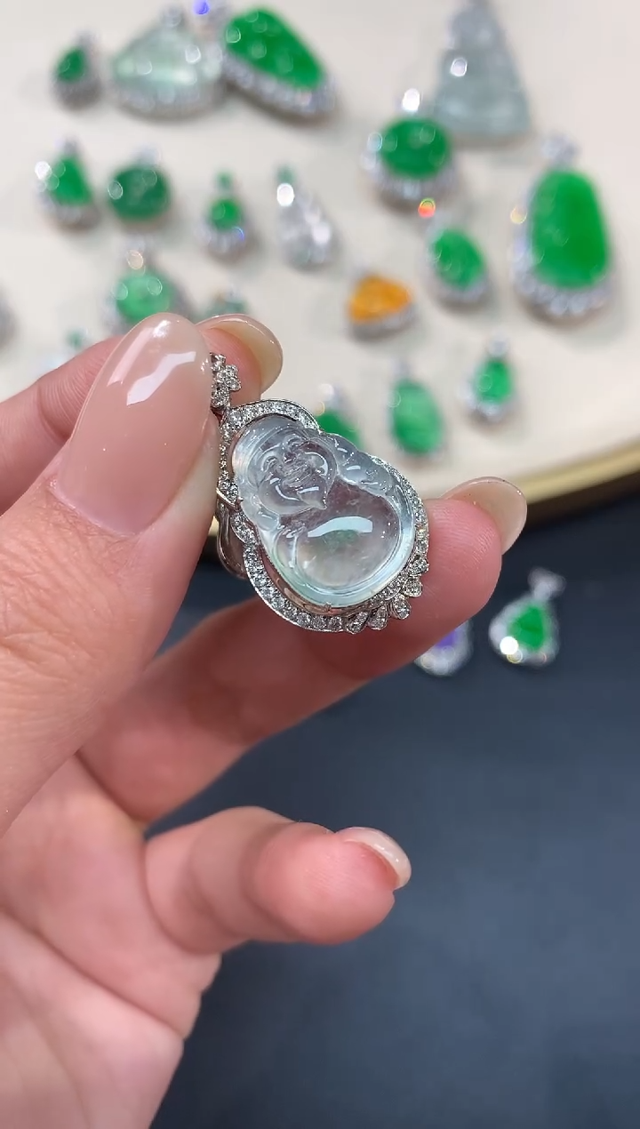 【闪购商品】翡翠吊坠(不含链)18K金镶嵌吊坠A291|16800