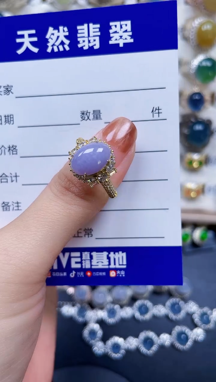 银S925镶嵌戒指翡翠163