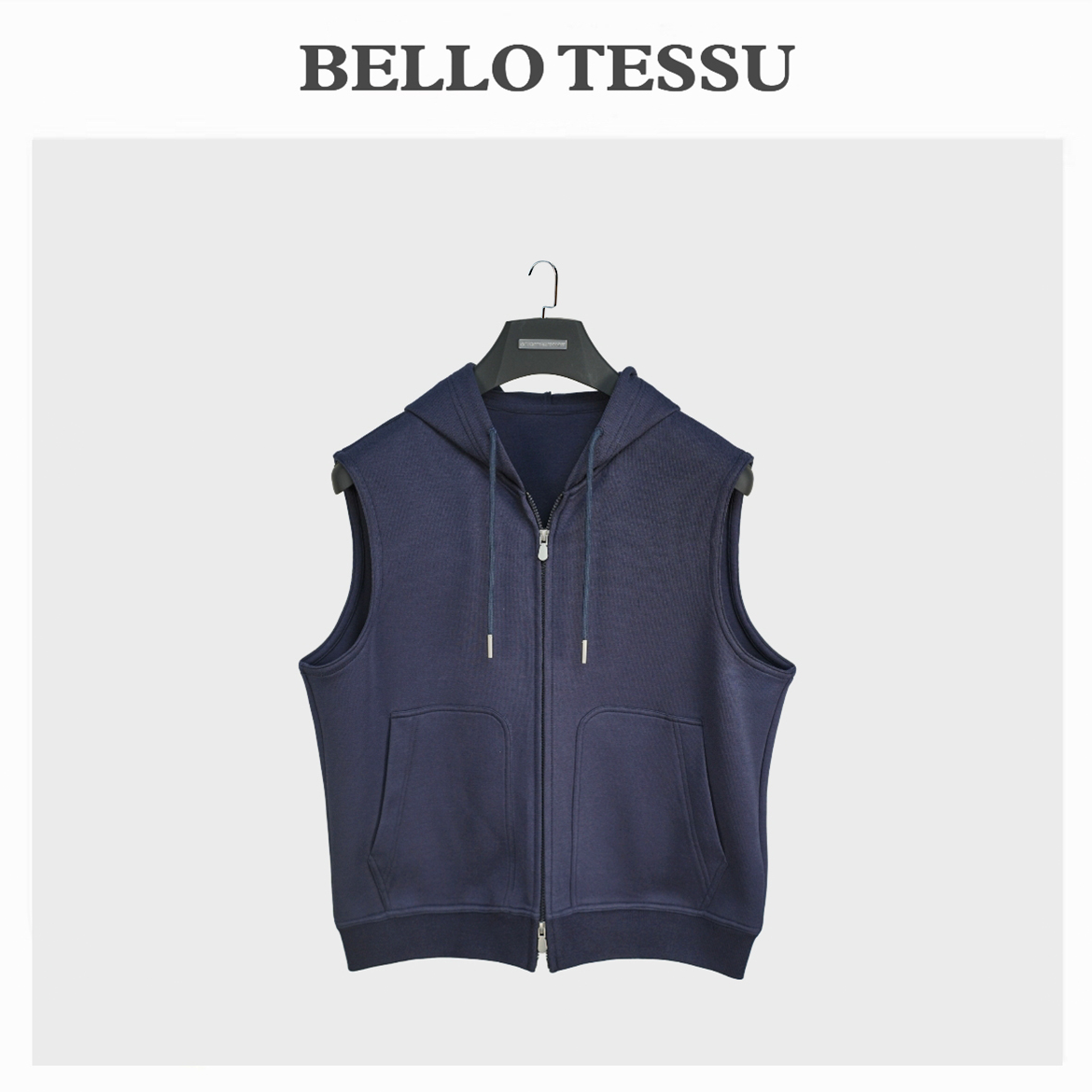 BELLO TESSU 25新款时尚休闲简约连帽无袖针织马甲FSHK8834