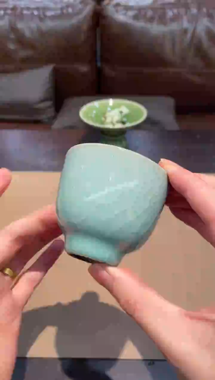 154窑承青瓷官釉杯子