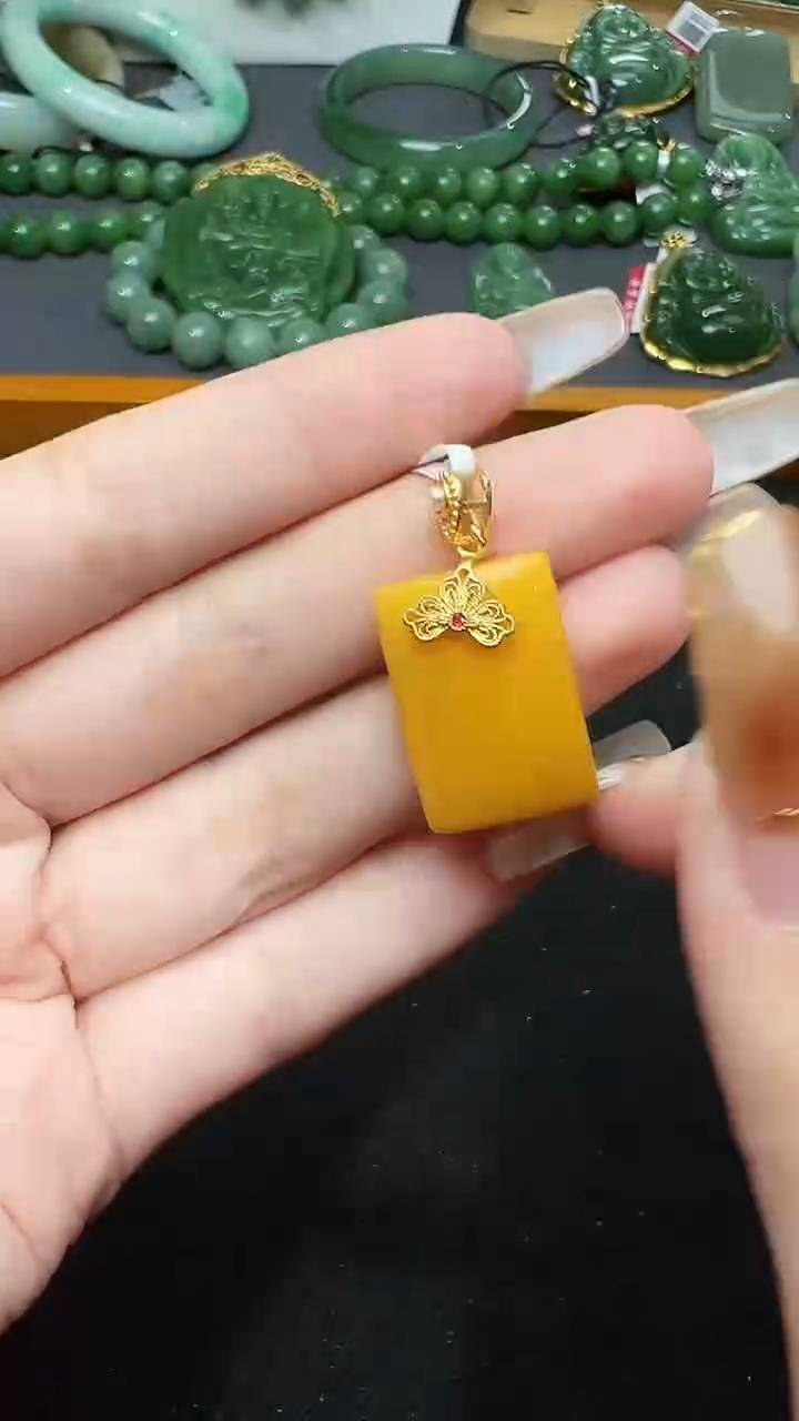 【闪购商品】蜜蜡吊坠(赠链)银S925镶嵌61吊坠