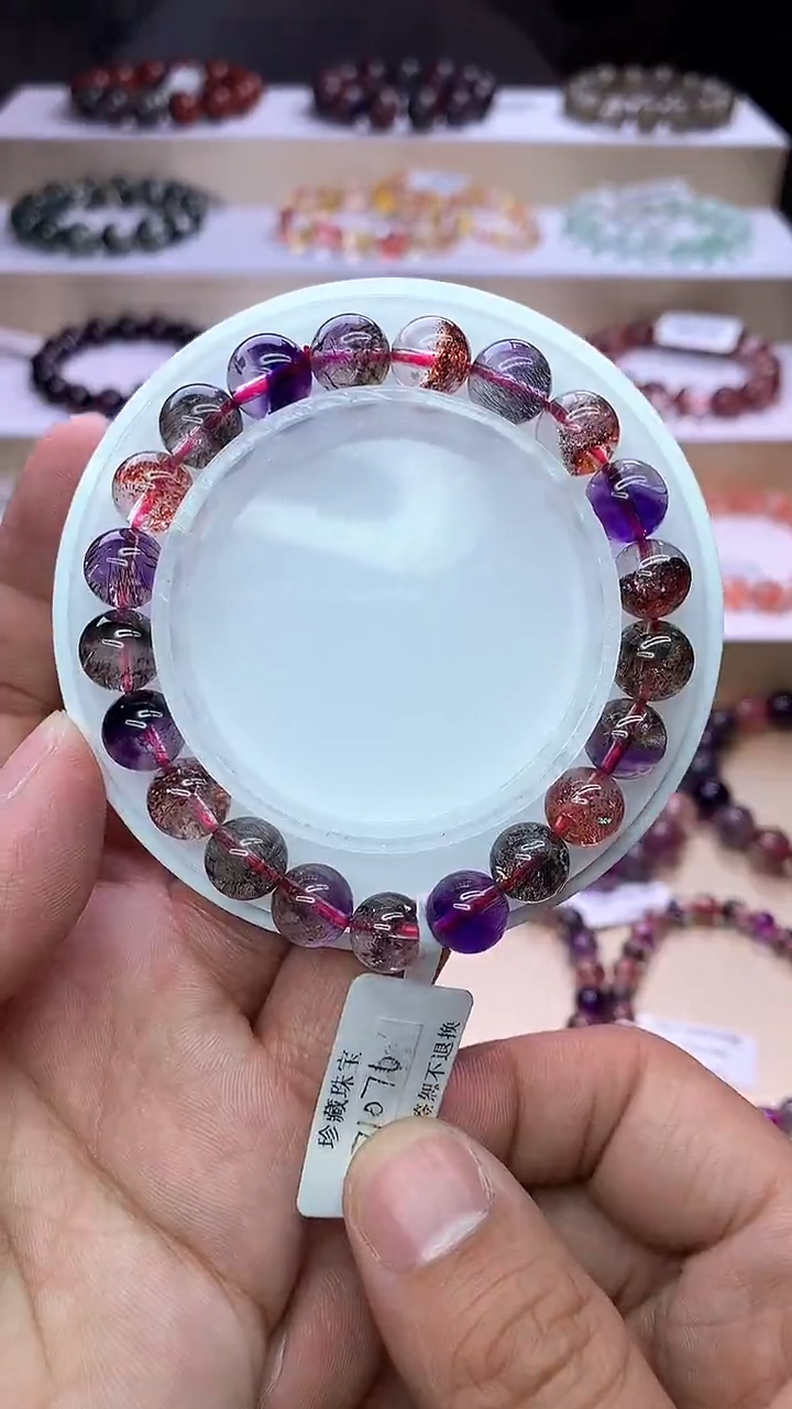 【闪购商品】水晶手链未镶嵌黑加仑超七单圈9m+